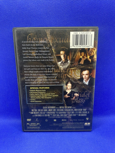 Taboo (DVD, 2003) Rare Sexy Thriller - Nick Stahl, Lori Heuring, January Jones