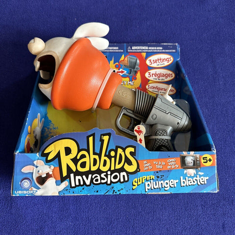 NEW! Raving Rabbids Invasion Super Plunger Blaster Toy 2014 Ubisoft - Sealed!