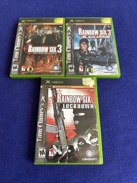 Rainbow Six 3, Black Arrow + Lockdown Original Xbox Lot Of 3 - Tested!