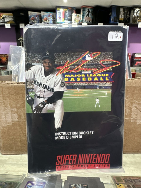 Ken Griffey Jr Major League Baseball (SNES 1994) Super Nintendo Manual ONLY