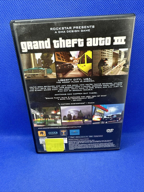 Grand Theft Auto III 3 Black Label (PlayStation 2, PS2) Complete CIB Tested!