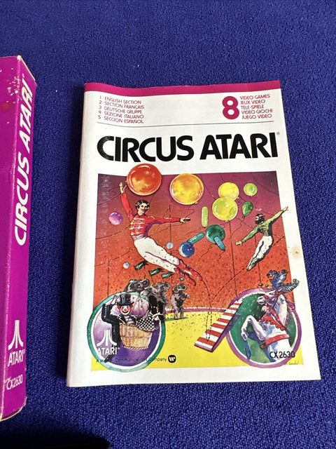 Circus Atari (Atari 2600, 1980) CIB Complete In Box - Tested!