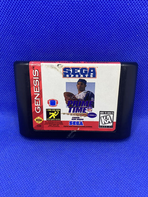 Prime Time NFL Starring Deion Sanders (Sega Genesis, 1995) Authentic Cartridge