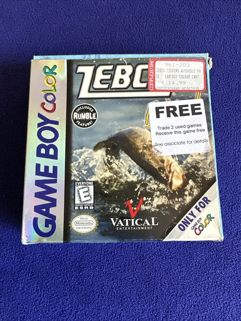 Zebco Fishing (Nintendo Game Boy Color, GBC) In Box - Tested!