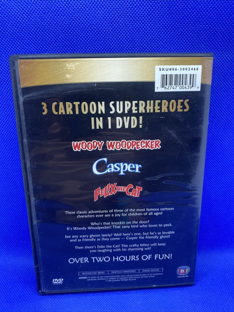 3 Cartoon Favorites (DVD, 2007) Woody Woodpecker, Casper, Felix the Cat