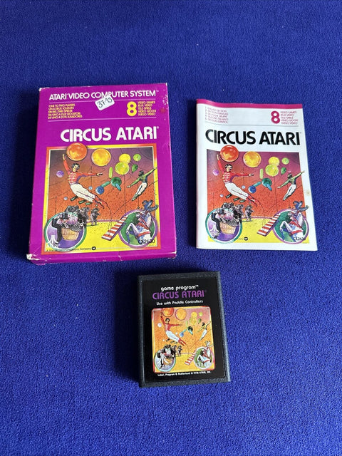Circus Atari (Atari 2600, 1980) CIB Complete In Box - Tested!