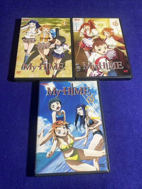 My-HiME Lot - Vol. 1 2 + 3 (DVD, 2006) 3-Disc Region 1 Anime Volume 1-3