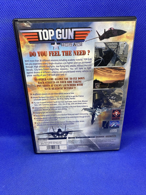 Top Gun Combat Zones (Sony Playstation 2, 2001) PS2 Tested!