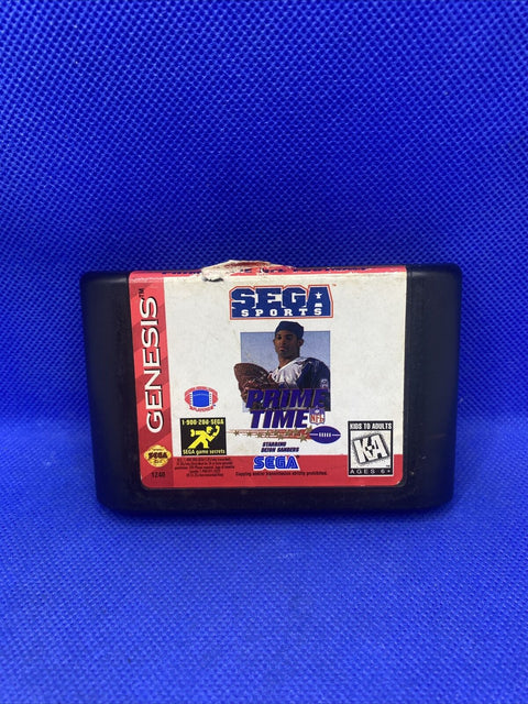 Prime Time NFL Starring Deion Sanders (Sega Genesis) Authentic - Damaged Label 2