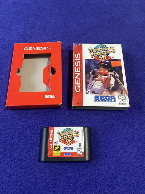 World Series Baseball 98 (Sega Genesis, 1997) Cardboard - Authentic, Tested!