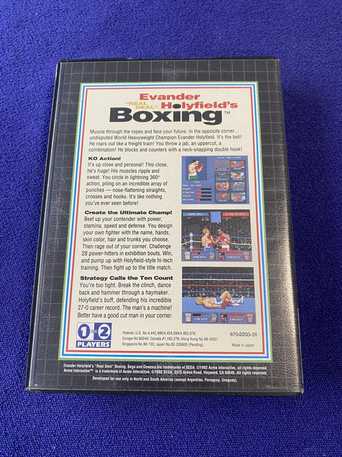 Evander Holyfield's "Real Deal" Boxing (Sega Genesis) Authentic Complete Tested!