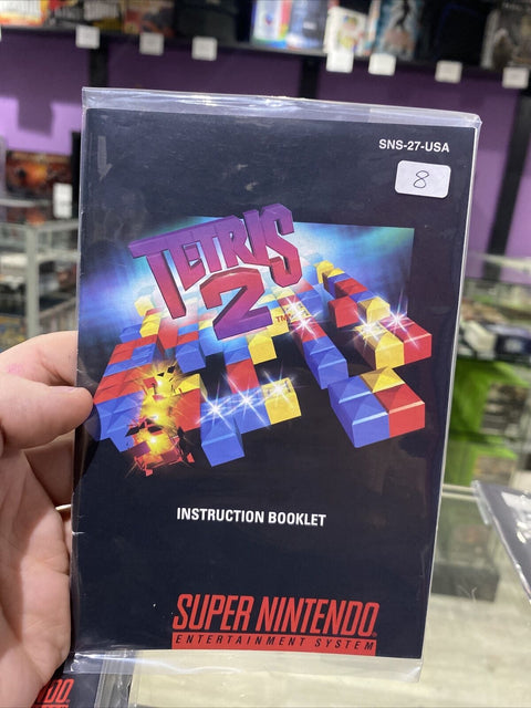 Tetris 2 SNES Super Nintendo Original Instruction Booklet Manual