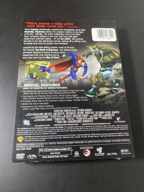 NEW! Superman Doomsday (DVD, 2007) Special Best Buy Edition With Comic Book!