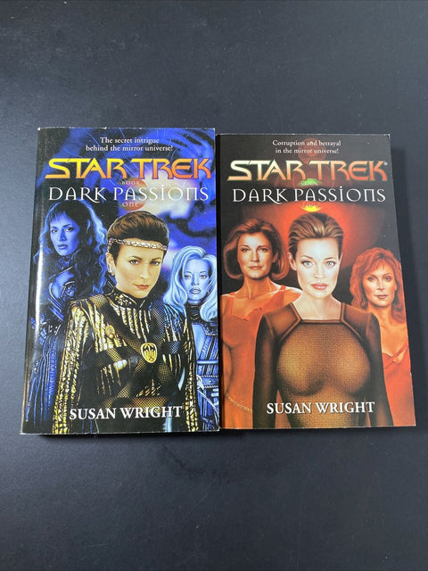 Star Trek Dark Passions Complete Full Book Set 1 & 2 By Susan Wright - Paperback