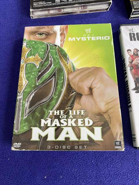 WWE Wrestling DVD Lot of 4 - Wrestlemania, Rey Mysterio, Royal Rumble 2009-2010