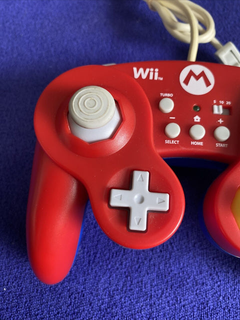 Hori Nintendo Wii / Wii U Red Mario GameCube Controller WIU-075 Tested & Working