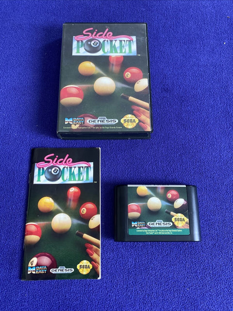 Side Pocket (Sega Genesis, 1992) Authentic CIB Complete - Tested!