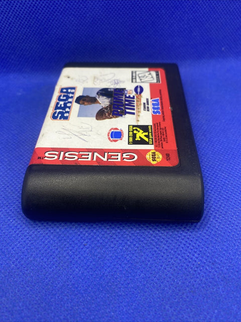 Prime Time NFL Starring Deion Sanders (Sega Genesis) Authentic - Damaged Label