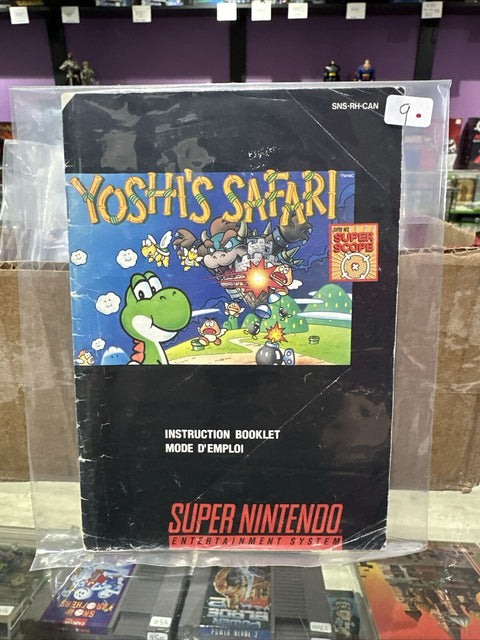 Yoshi`s Safari SNES Super Nintendo Manual Only