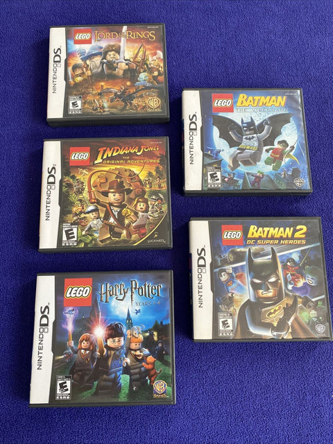 Nintendo DS Lego 5 Game Lot - Lord Of The Rings, Batman, Harry Potter - Tested!