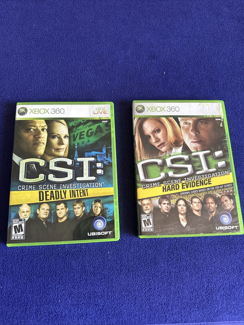 CSI: Crime Scene Investigation Xbox 360 Lot - Deadly Intent + Hard Evidence