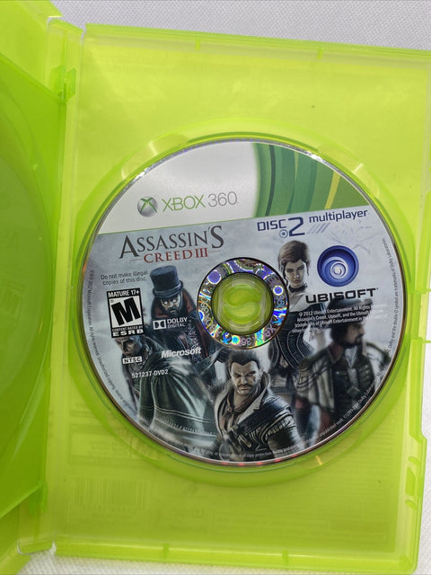 Assassin's Creed III 3 - Target Edition (Microsoft Xbox 360, 2012) Tested!