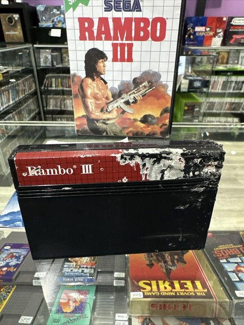 Rambo III 3 - Sega Master System SMS CIB Complete *Cart Damage* Tested!