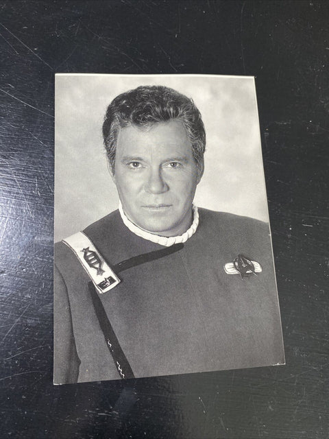 Star Trek Generations Captain Kirk William Shatner Black + White Postcard