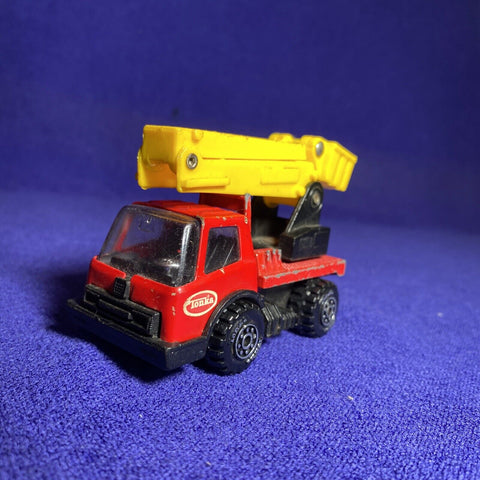 Vintage Red Tonka Truck w/ Yellow Picker Boom Bucket - Toy Car 1970s