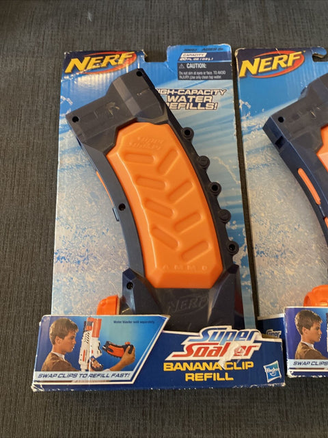 NEW! Lot Of 3 Nerf Super Soaker Banana Water Refill Clips - All Factory Sealed