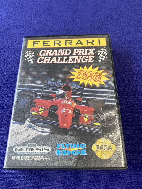 Ferrari Grand Prix Challenge (Sega Genesis, 1992) Authentic CIB Complete Tested!