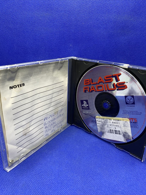 Blast Radius (Sony PlayStation 1, 1999) PS1 Disc + Damaged Manual - Tested!