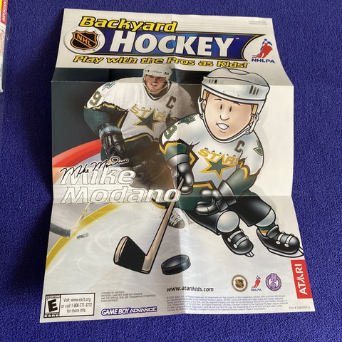 Backyard Hockey (Nintendo Game Boy Advance, 2003) GBA In Box w/ Poster Tested!