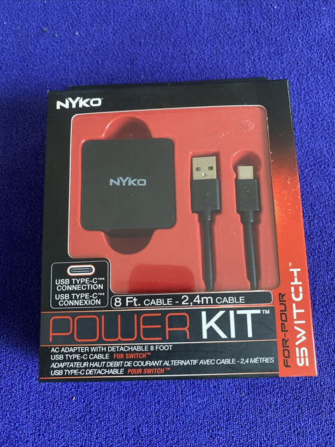 NEW! Nyko Power Kit 8 Ft AC Adapter for Nintendo Switch