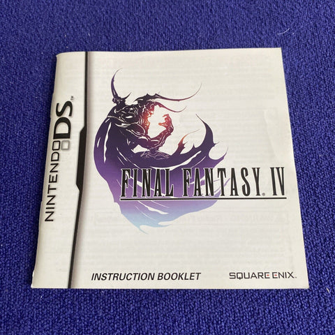 Final Fantasy IV 4 Nintendo DS English Instruction Manual Only!