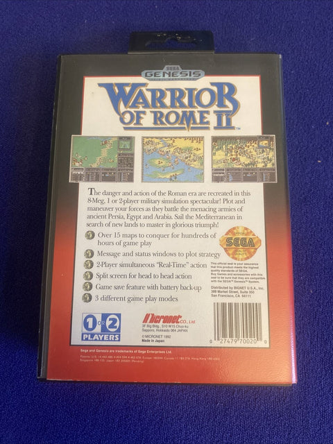 Warrior of Rome II 2 - Sega Genesis - Authentic Cleaned + Tested!