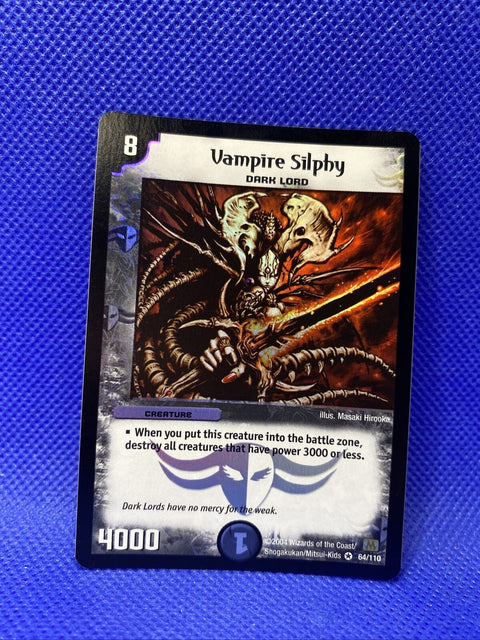 Duel Masters Vampire Silphy Super Rare NM Holo Foil TCG Card 64/110 w/ Toploader