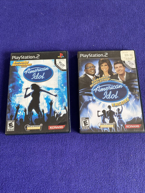 American Idol PS2 Game Lot - Karaoke Revolution, Encore - CIB Complete Tested!