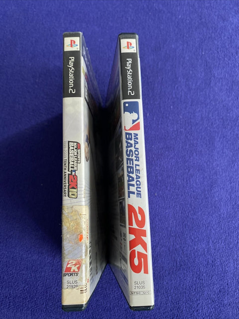 Lot of 2 MLB Games - Major League Baseball 2K5 2K10 (PlayStation 2, PS2) Tested