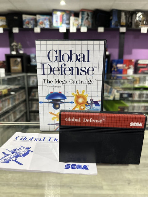 Global Defense (Sega Master System, 1987) SMS CIB Complete Tested!