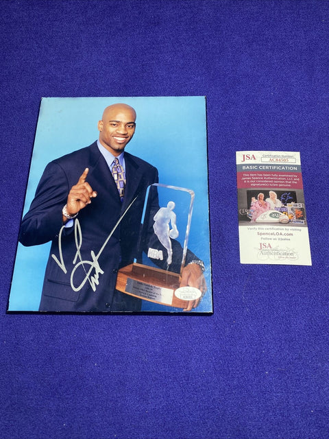 Vince Carter Autographed Photo 8x10 Placard w/ COA Toronto Raptors Signed ROTY