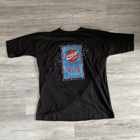 Vintage Coca-Cola Classic Wild Wheels Black Promo T-Shit - One Size Retro 90s