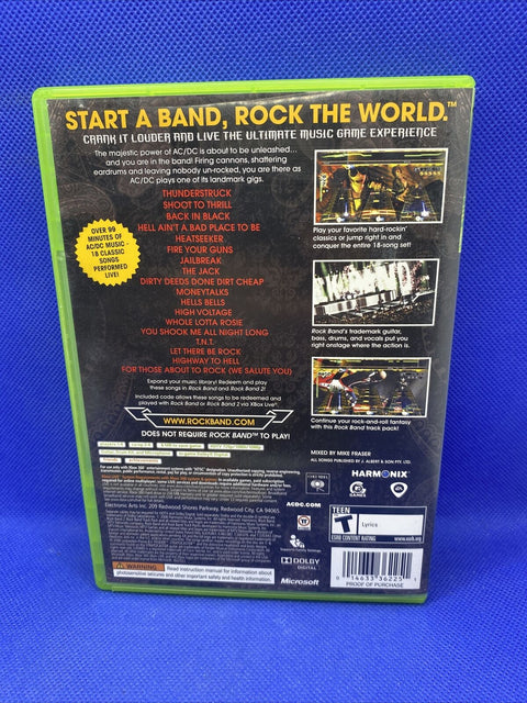 AC/DC Live - Rockband Track Pack (Microsoft Xbox 360, 2008) CIB Complete Tested!