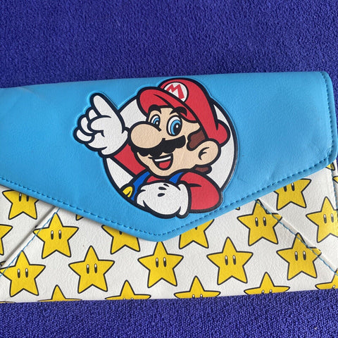 NEW! Official Nintendo Super Mario Faux Leather Purse Wallet - Button Close