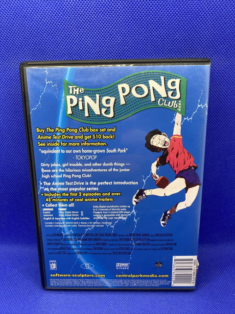 Anime Test Drive: The Ping Pong Club (DVD, 2003) Region 1 Anime