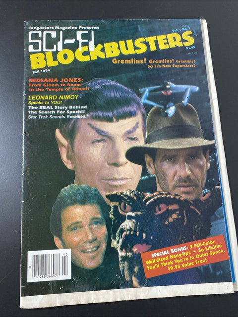 Sci-Fi Blockbusters Magazine Vol. 1 No. 3 1984 2 Posters Star Trek Indiana Jones