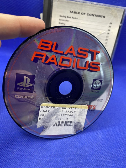 Blast Radius (Sony PlayStation 1, 1999) PS1 Disc + Damaged Manual - Tested!