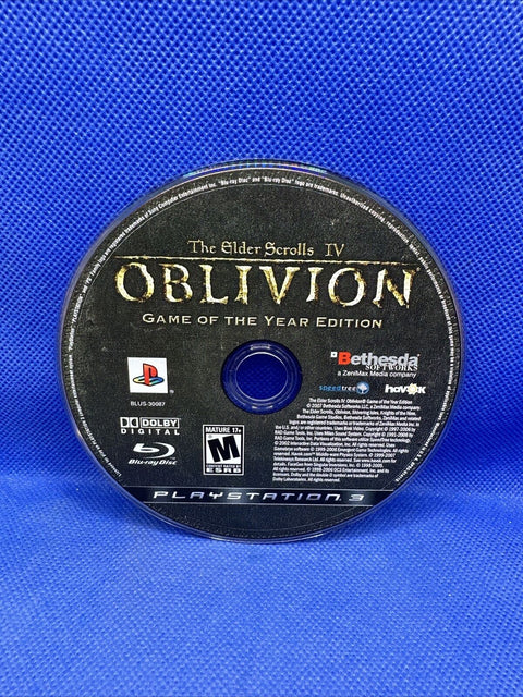 Oblivion Game of the Year Edition Black Label (PS3 PlayStation 3) Complete w Map