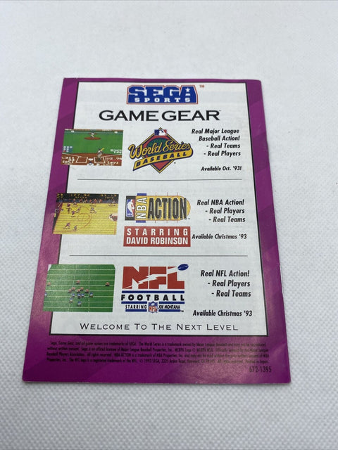 World Series Baseball (Sega Game Gear, 1993) Authentic Game Cartridge w/ Manual!