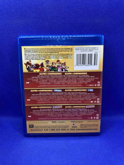 Alvin and the Chipmunks Trilogy 1 2 3 (Blu-ray 3-Disc) Squeakquel Chipwrecked